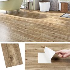 Livelynine 6x36 Peel and Stick Floor Tile Wood Look Waterproof Vinyl Flooring Peel & Stick Renter Friendly Floor Wood Vinyl Plank Flooring Planks Self Adhesive Sticky Tiles Laminate Removable 4-Tiles