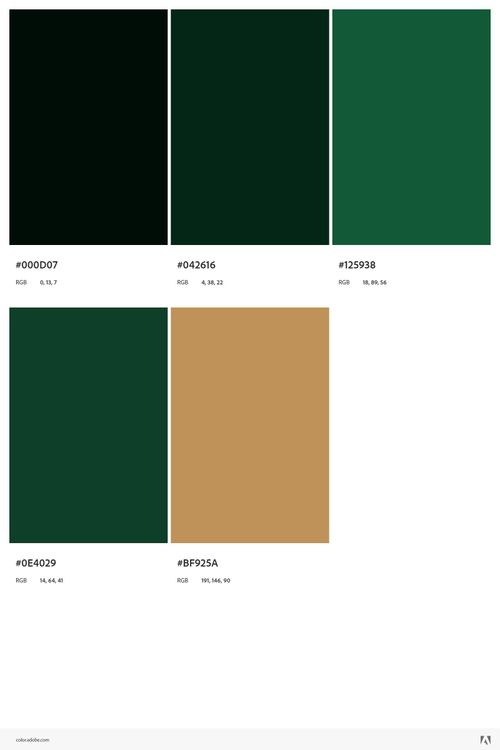 green and brown color palettes for the interior paint scheme, with different shades to choose from