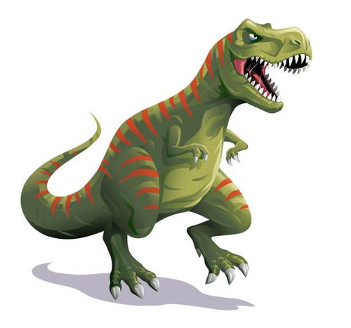 t-rex - dinosaur characters stock illustrations