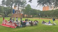 Group of pro-Palestinian protestors set up informal encampment at the University of Texas-Arlington