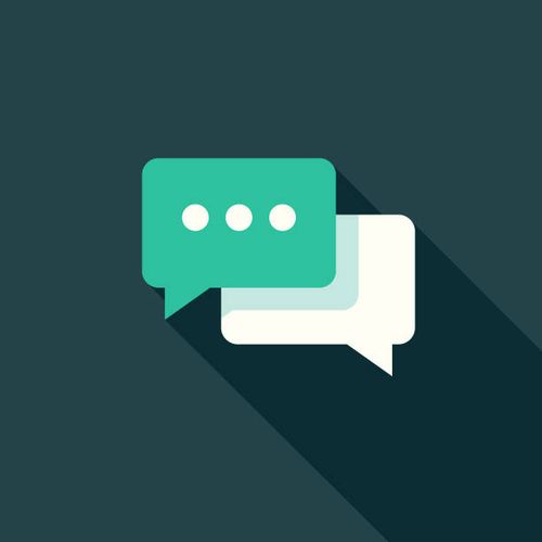 online chat flat design communications icon with side shadow - online chat stock illustrations