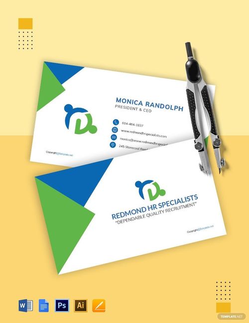 Creative HR Business Card Template in Word, PSD, Pages, Illustrator, Google Docs, Publisher - Download | Template.net