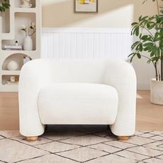 Mofolit 40" Barrel Chairs Oversized Modern Accent Chair Crate and Barrel Furniture for Living Room Bedroom Apartment .(Cream)