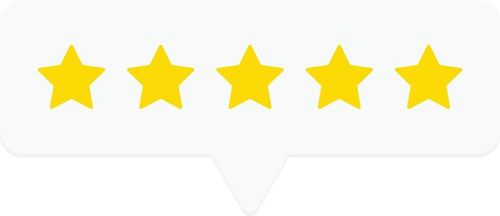 Five star rating isolated on white background. Review and rate us concept vector