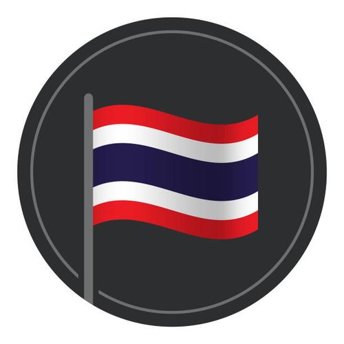 Abstract Thailand Flag Flat Icon in Circle Isolated on White Background Abstract Thailand Flag Flat Icon in Circle Isolated on White Background, can be used for business designs, presentation designs or any suitable designs. thai-flag stock illustrations