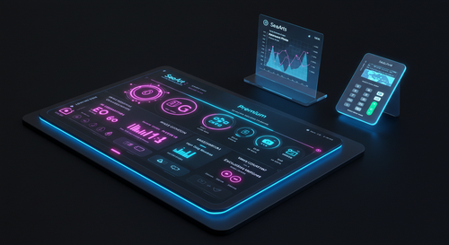 「SeaArtの料金体系を示す未来的なAIダッシュボード。無料プランと有料プランの比較、利用可能な機能や支払い方法が視覚的に表示されている。