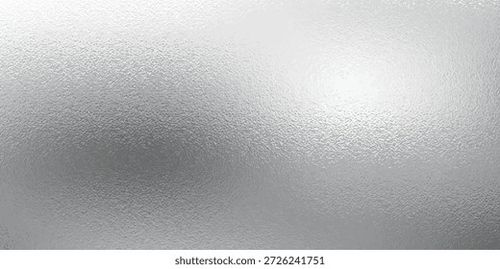 Shiny silver foil metallic texture - glossy gray steel gleaming surface, frosted glass effect with blur glare reflection, bright polished metal material. Brushed aluminum or chrome glistening bg. Stock Vector