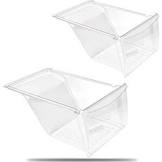 [2 PACK] UPGRADED 240337103 Crisper Bin Drawer Replacement for Frigidaire Kenmore Refrigerator Drawer Replacement, Fridge Drawer for Frigidaire Replacement Drawer Parts AP2115741, 240337100, 240337102