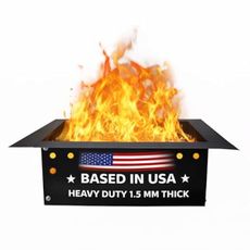 FEBTECH Smokeless Fire Ring Liner - Square Carbon Steel 32 inch OD & 24 Inch ID Square Fire Pit Insert with Heat Resistant Coating - DIY Campfire Ring for Outdoor Bonfire, BBQ, Camping & Gatherings