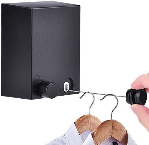 Retractable Clothesline, Adjustable Clothing Rope Indoor Outdoor with ABS Case+ Aluminum, Heavy Duty Stainless Steel Line ...