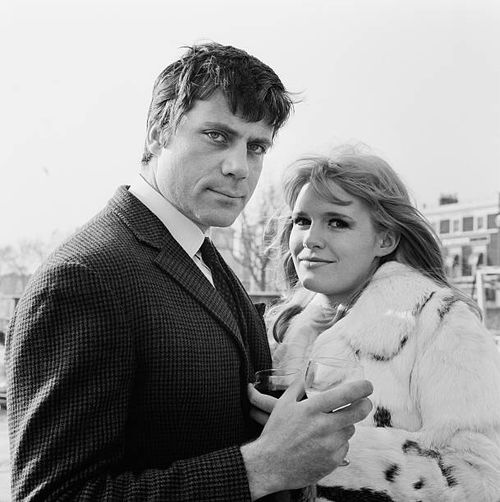 British actors Oliver Reed and Carol White at Chelsea Embankment, London, 12th February 1967.