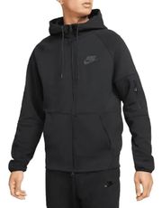 Nike Men's Sportswear Tech Essentials Full Zip Fleece Hoodie DD5284 (US, Alpha, Medium, Regular, Regular, Standard, Black)