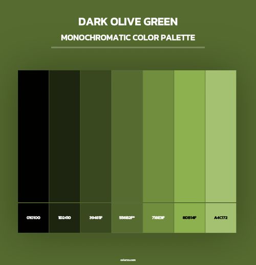Dark Olive Green - Monochromatic Color Palette