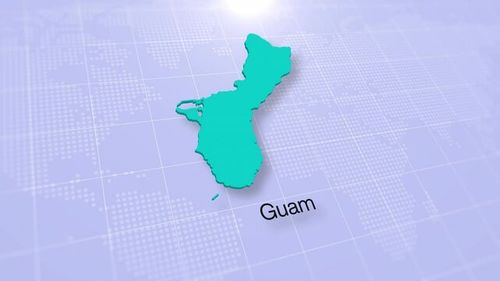 Guam Map on Clean White Background Modern Presentation Concept