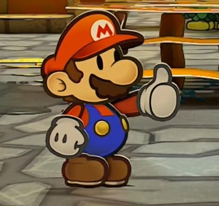 r/papermario - Mario giving a thumbs up in dialogue.