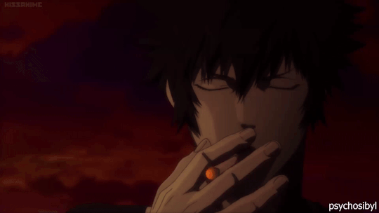 Shinya Kogami gif by psychosibyl #Shinya Kogami #Psycho-Pass #Kougami Shinya Psycho Gif, Psycho Pass, Kogami Shinya, Smoke Animation, Man Smoking, Im Sad, Cute Anime Guys, Animated Gif, Cool Gifs