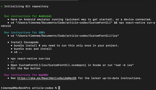 custom font cli project