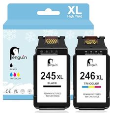 Penguin 245XL 246XL Black and Color 245 246 XL Combo Pack for TS3322 Printer Ink Cartridges PIXMA MG 2522 TS3122 MG2525 TS3420 TR4520 MG2520 MG3052 TR4500 Printers