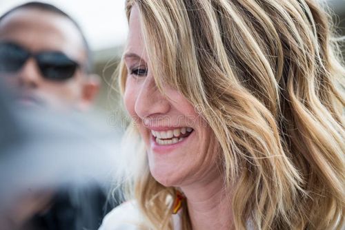 Laura Dern signing autographs on the Promenade des Planches during the 43rd Deauville American Film festival, on August 2, 2017 in Deauville, France. Laura dern stock images, royalty-free photos and pictures