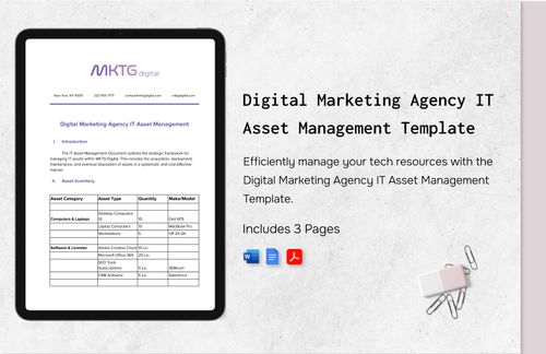 Digital Marketing Agency IT Asset Management Template in Word, PDF, Google Docs - Download | Template.net