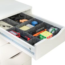 Rajas Goods Drawer Organizer Compatible with Ikea Alex Drawer Unit, 10-Piece Modular Felt Tray Organizer Set, Perfect Fit (Dark)