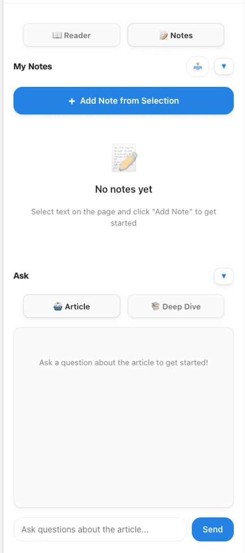 Notes feature
