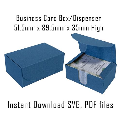 Business Card Box Template, Downloadable Box Template, Instant Download, Cricut Box Template, Box, Rectangle Box, Packaging, SVG, PDF, image 1