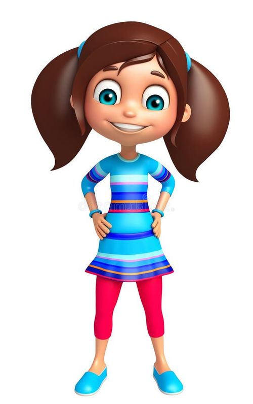 3d rendered illustration of Kid girl with Funny pose. Kid girl funny pose illustrations