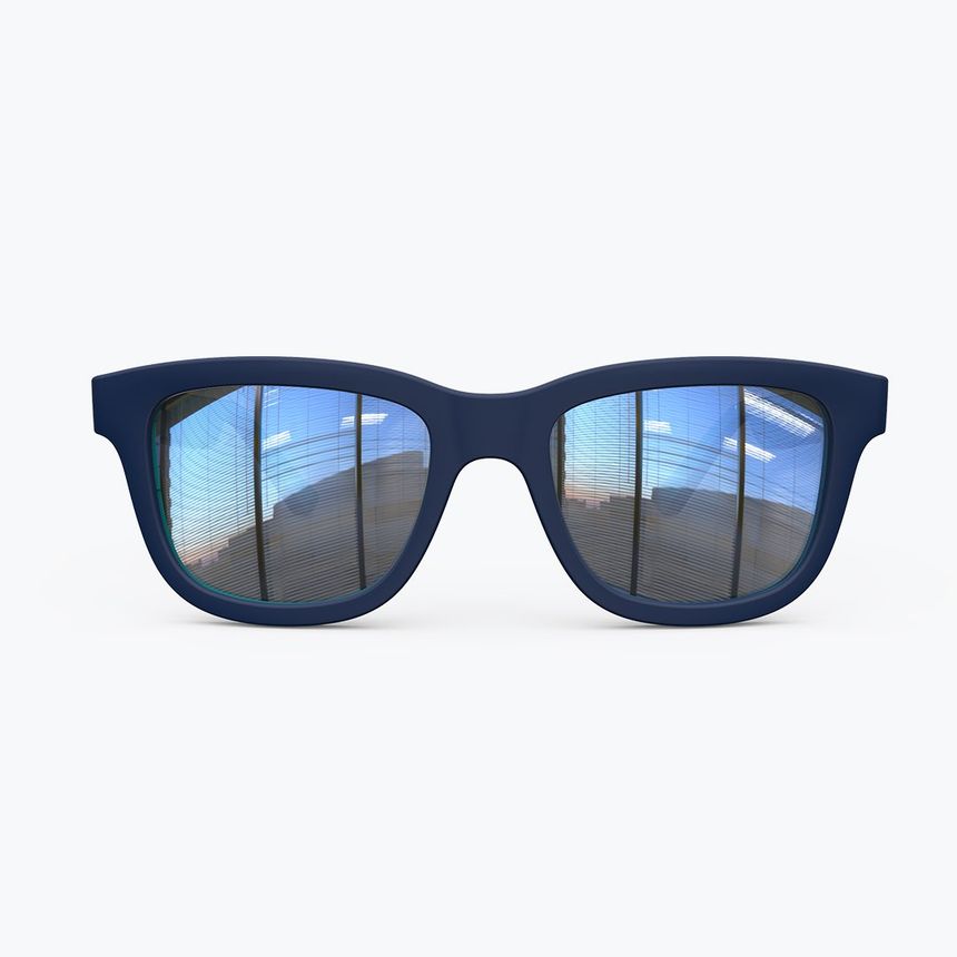 Illustration of a person walking outdoors in The Arc sunglasses