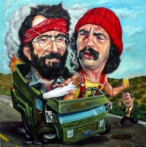 Cheech & Chong's best movie....Up in Smoke Cannabis, Marijuana Funny, Cheech E Chong, John Tattoo, Stoner Art, Weed Art, Tatuaje A Color, Caricature Drawing, Cool Ideas