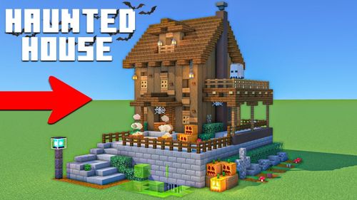 Minecraft Tutorial: How To Make An Abandoned Haunted House | Halloween House "Including Interior"