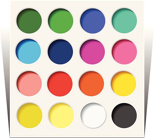 color palette - cmyk colour palette stock illustrations