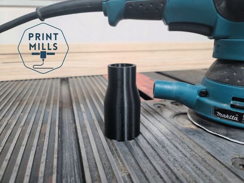 Makita Sander to 1 1/4” Shop Vacuum Hose Adapter - Sanders B05041, BO5030, BO5031, BO4556, XOB01Z , sheet sander Model # BO3710 Black