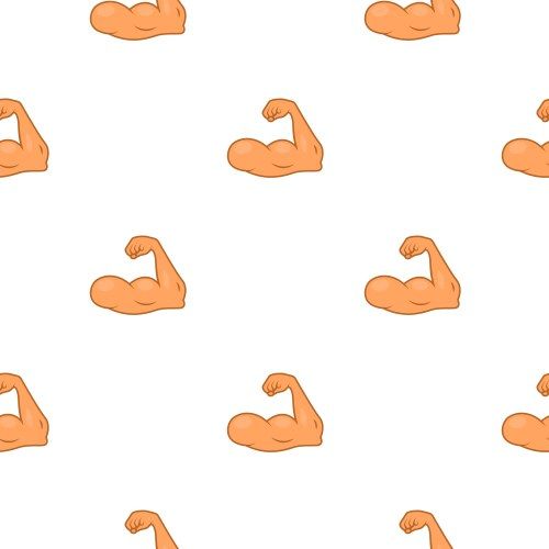 Muscle Arm Emoji Gym Background Vector Image