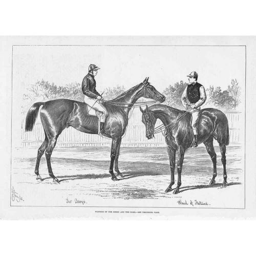 HORSE RACING Winners of the Derby & The Oaks - Antique Print 1879 - Image 1 of 1