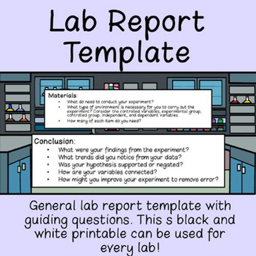 Preview of Printable Science Lab Report Template Grades 6-12