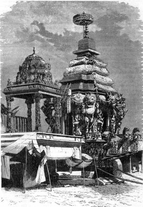 CHARIOT OF THE PROCESSION OF THE RATTJATTRA, AT JAGHERNÂTH.