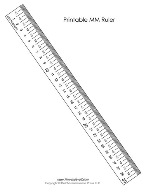 printable mm ruler