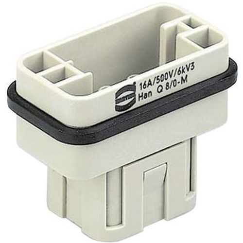 Han Q 8/0 STI-C
MALE INSERT 8 POLE C - Rectangular Plug Insert, 8+PE, 12-26AWG, Crimp, 500V, 16A, Han Q Series. 70427989