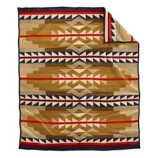 Pendleton Jacquard Unnapped Twin Blanket 64" x 80" - Heirloom Quality Virgin Wool, Reversible, Reinforced Ultrasuede Binding, Made in USA - Medicine Bow