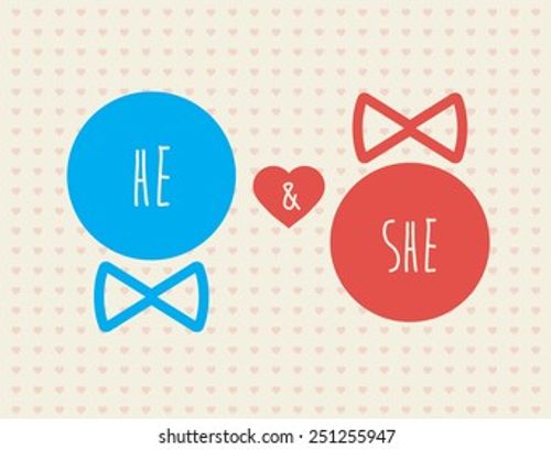 valentine day. he and she in symbol. Stock Vector