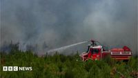French fire service battles 'flare-up' on coast as Spanish PM warns against lowering guard - BBC News
