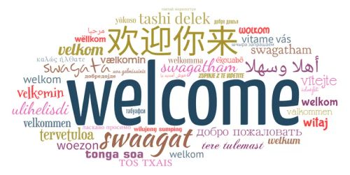 Welcome word cloud art