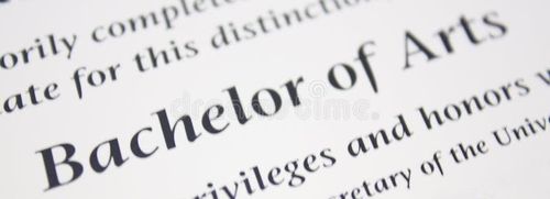 Bachelor of Arts degree from a University. Bachelors degree stock images, royalty-free photos and pictures