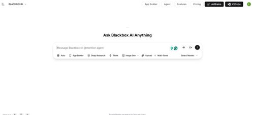 BlackBox AI homepage