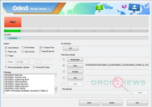 Invalid Ext4 Image Error in Odin