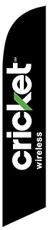 New Approved Cricket Wireless (black) Feather Banner Swooper Flag - Replacement FLAG ONLY