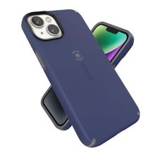 Speck iPhone 14 & iPhone 13 Case -Slim Phone Case with Drop Protection, Scratch Resistant with Soft Touch for 6.1 inch iPhones - Dual Layer Case, Prussian Blue/Cloudy Grey CandyShell Pro