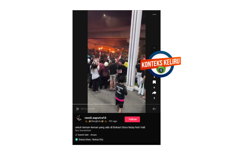 Klarifikasi, ini video pergerakan massa di Makassar, bukan Bekasi