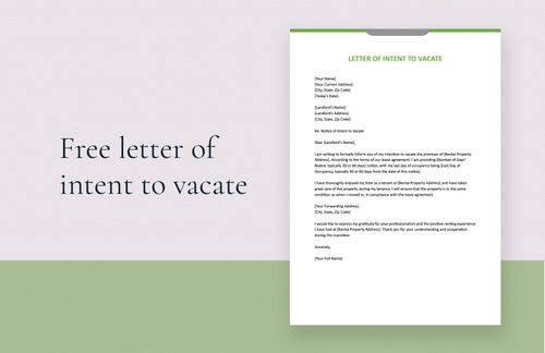 Letter Of Intent To Vacate in Word, Google Docs - Download | Template.net